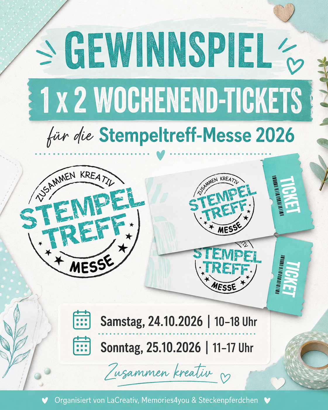 🎁 GEWINNSPIEL – Gewinne deine Tickets für die Stempeltreff-Messe 2026! 🎁